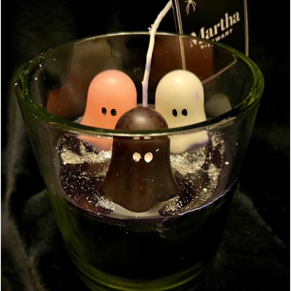 Martha Stewart 3‎ Ghost Candle with glitter 

NEW